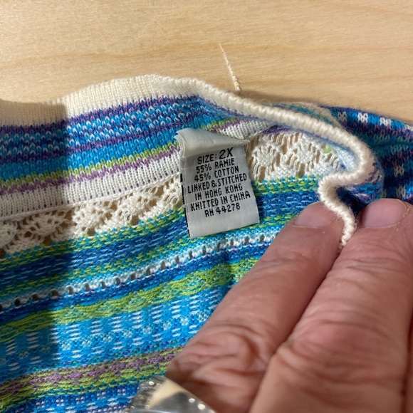 Marisa Canvas Button up Sweater Blouse 2X (EK) - Picture 8 of 11